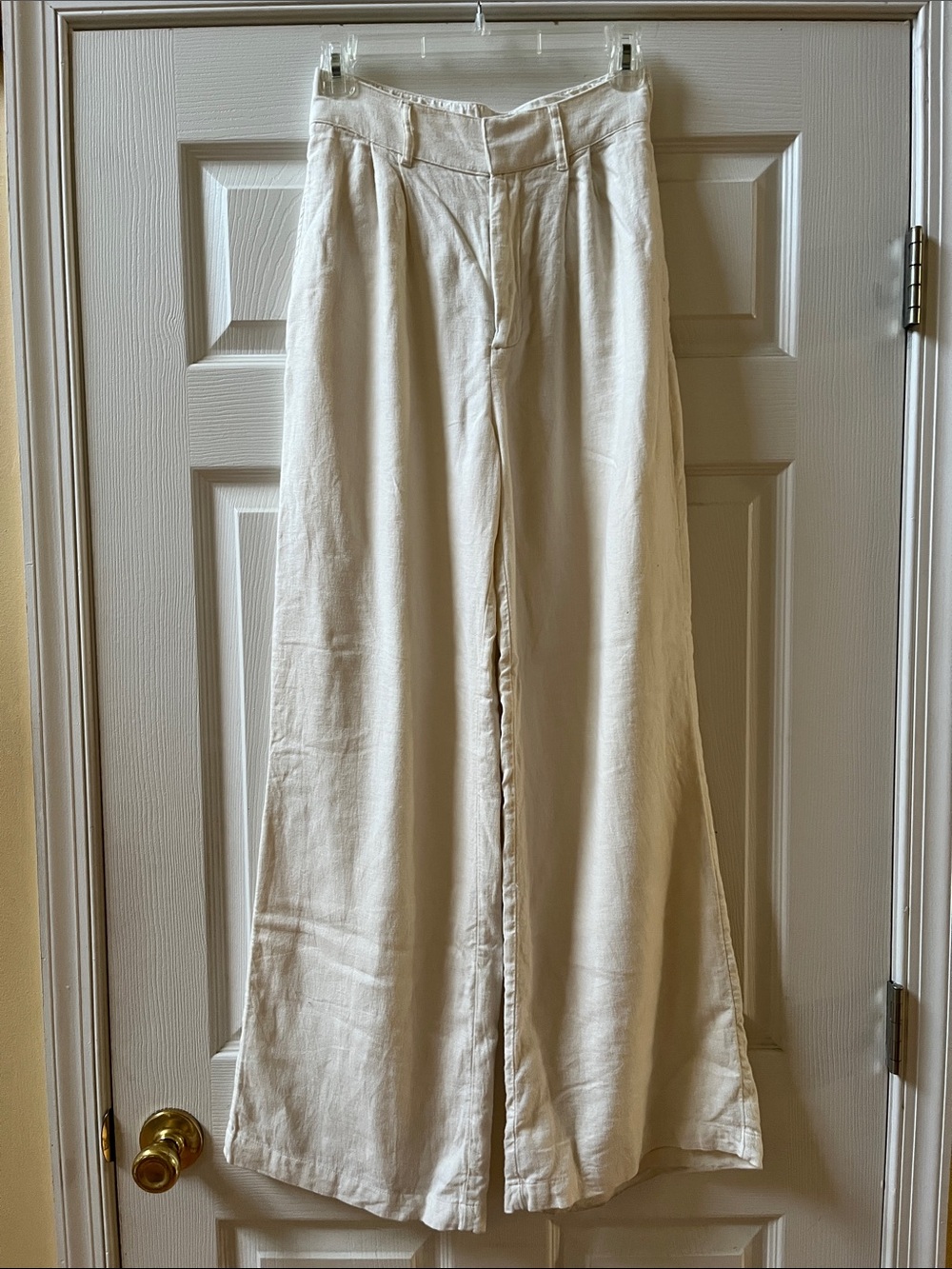 Abercrombie & Fitch Off-White Wide-Leg Trousers